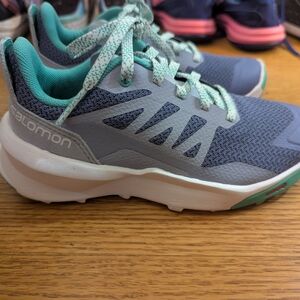Salomon Gray and Green Sneakers for Active Adventures